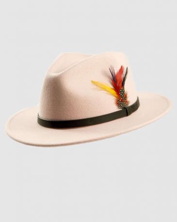 handmade-light-pink-fedora-hat-wool-felt